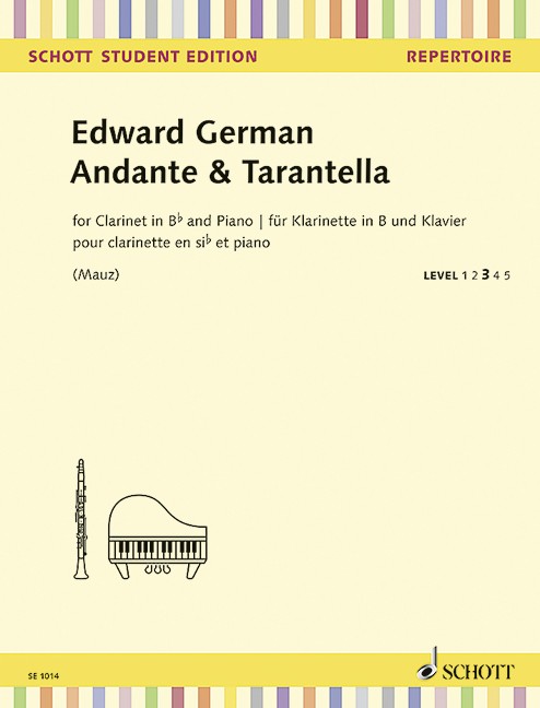 Andante & Tarantella - German, Klarinette/Klavier