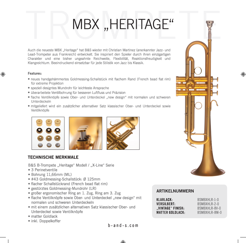 B - Trompete B&S Heritage MBX3-EGL