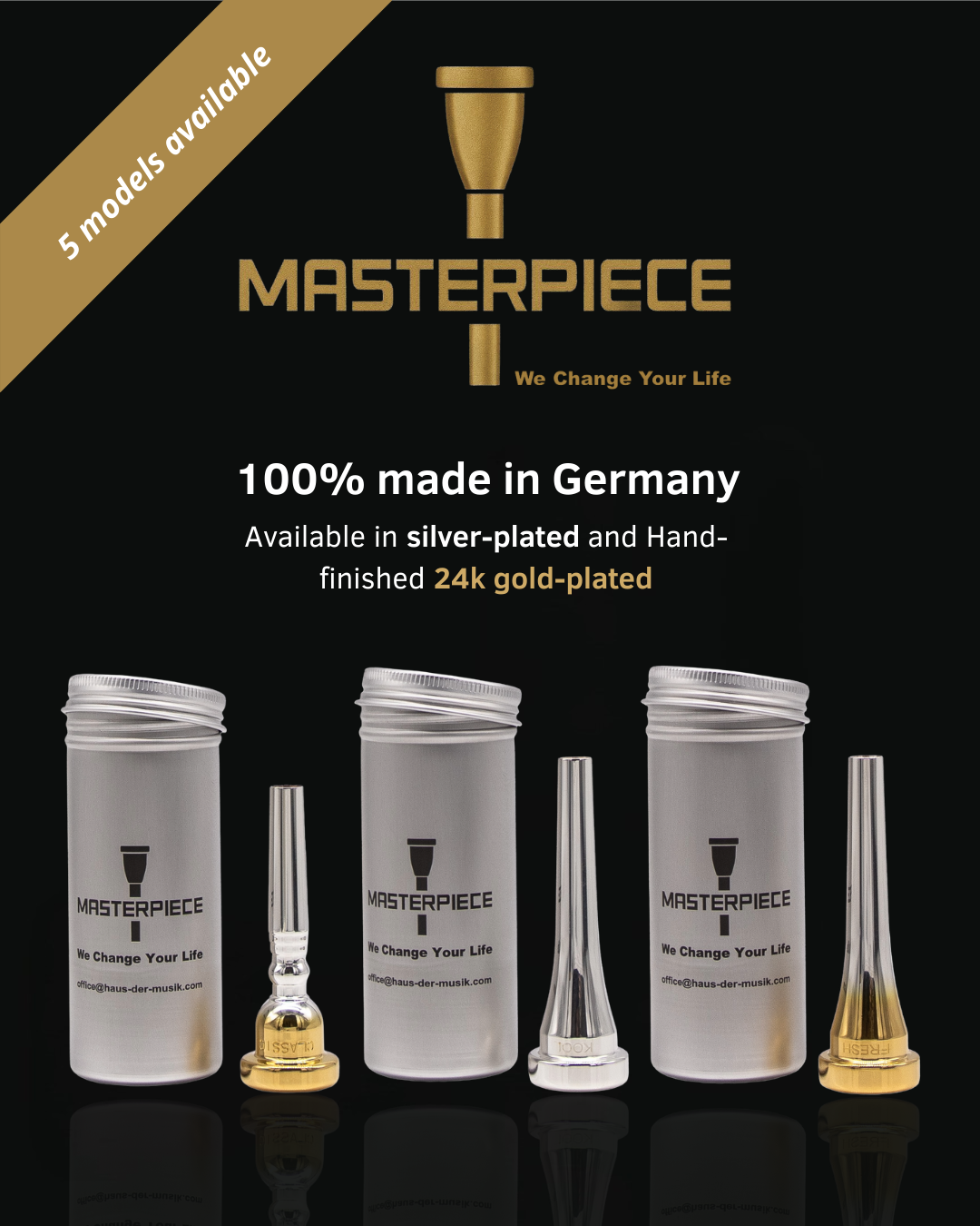 Trompetenmundstück Masterpiece Fresh versilbert