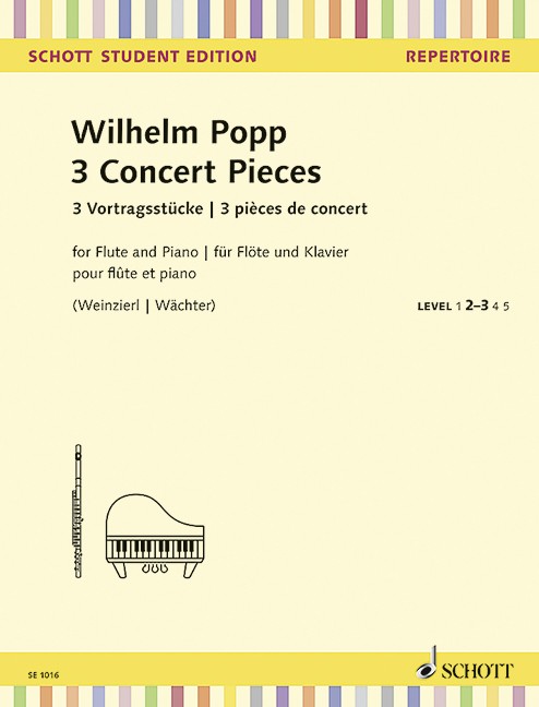 3 Concert Pieces - Popp, Querflöte/Klavier