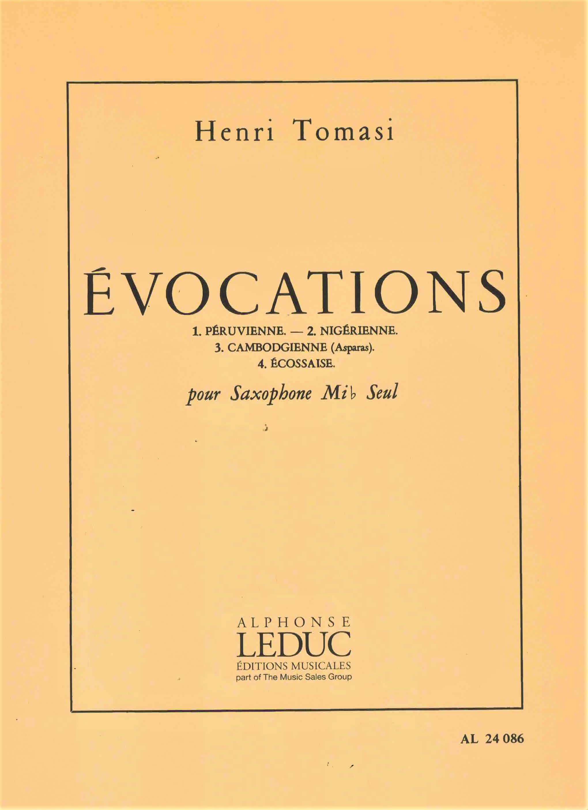 Evocations- Tomasi, Altsaxophon