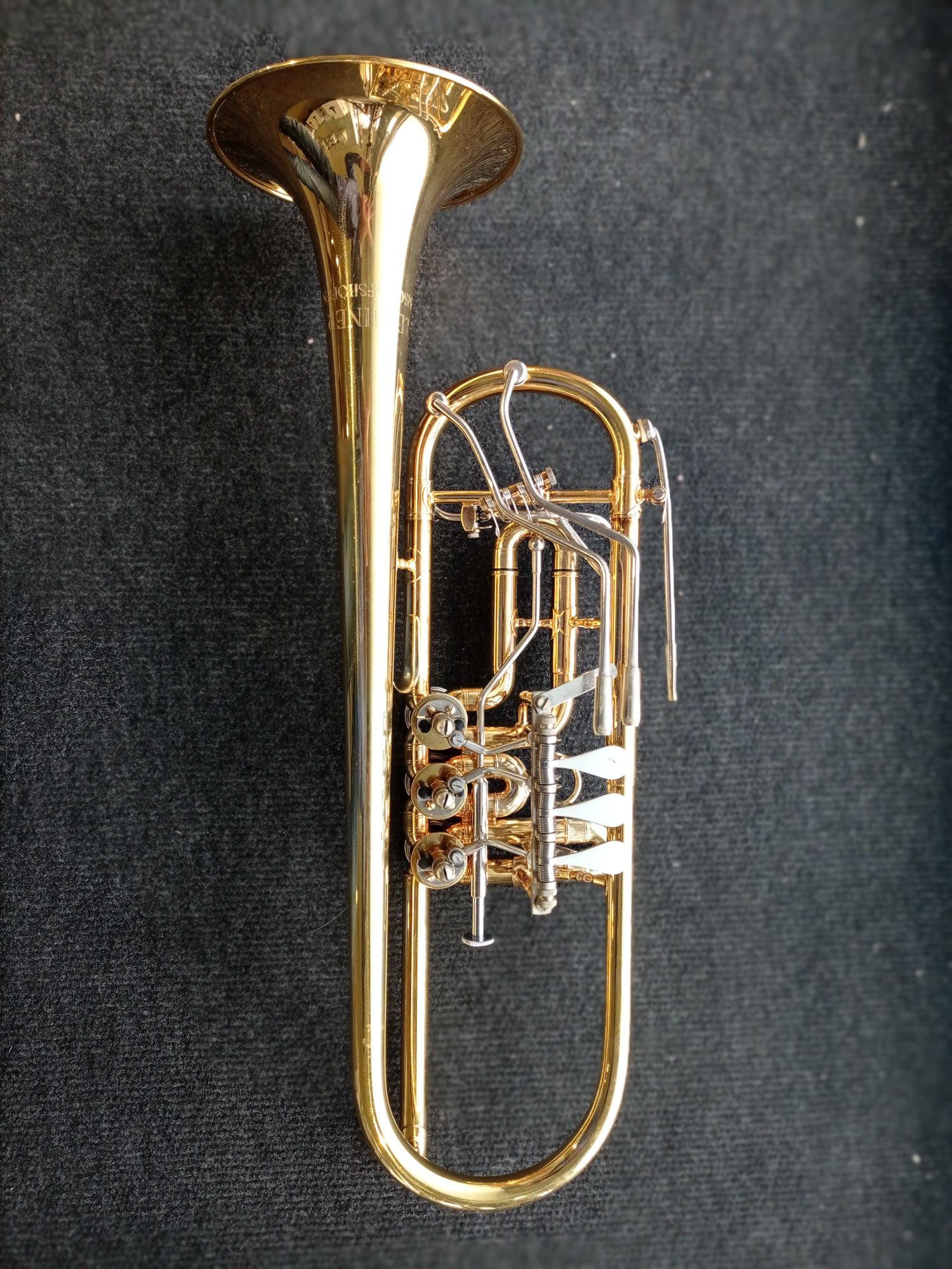 B Drehventiltrompete Lechner vergoldet gebr.