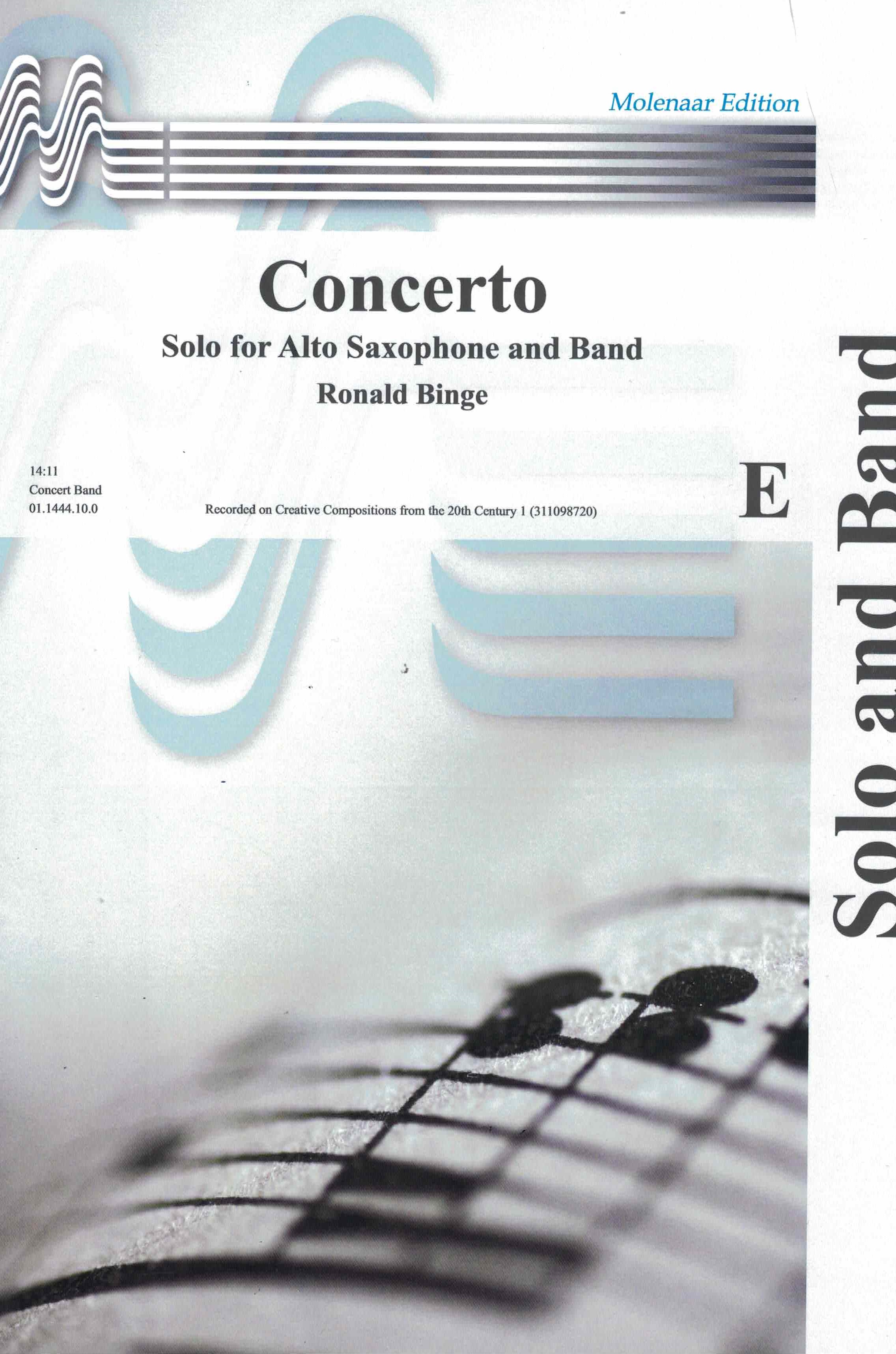 Concerto for Alto Saxophone and Band - Klavierauszug