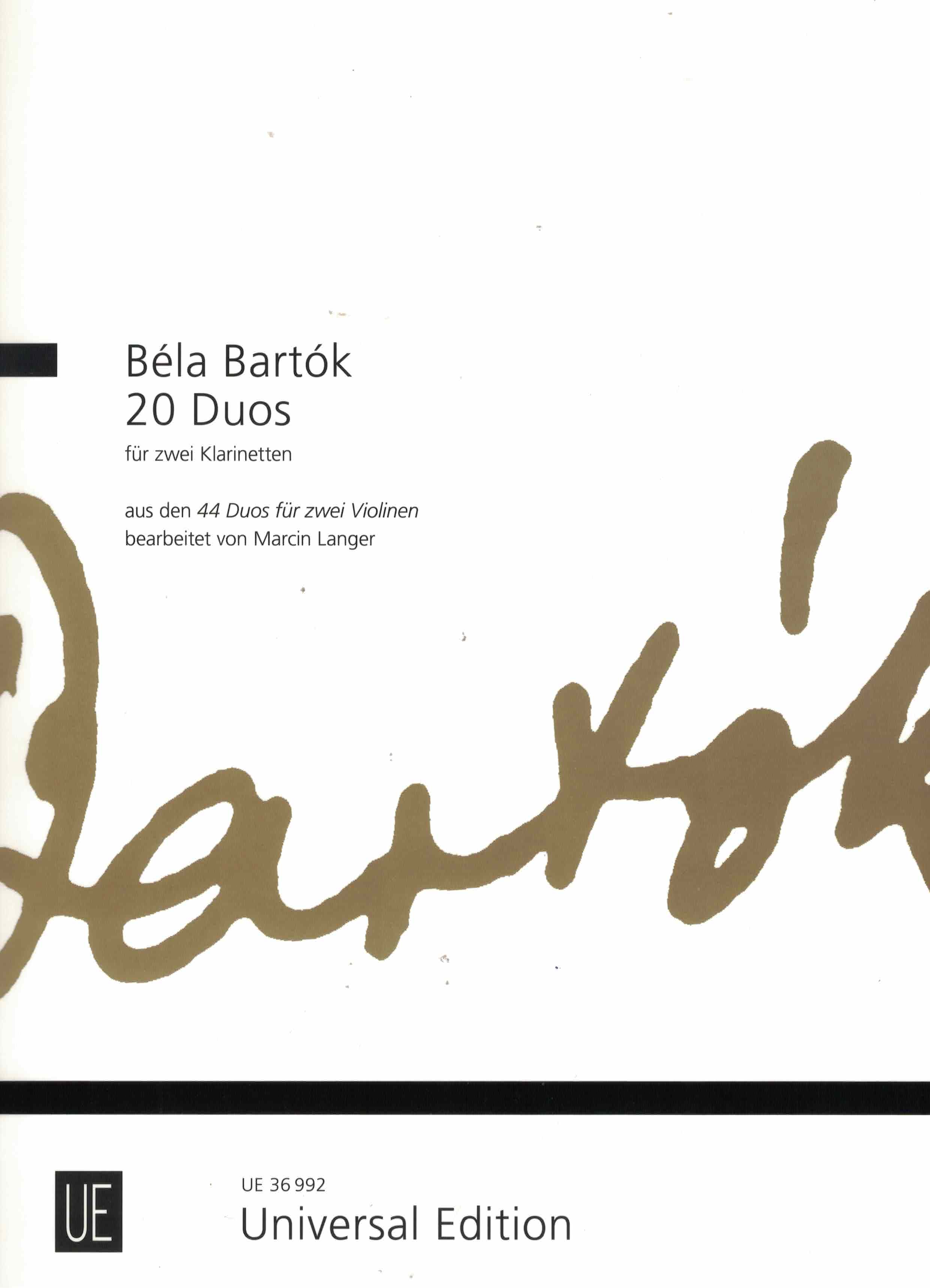 20 Duos , Bartok, 2 Klarinetten
