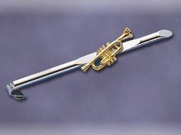 Krawattenhalter Trompete vergoldet