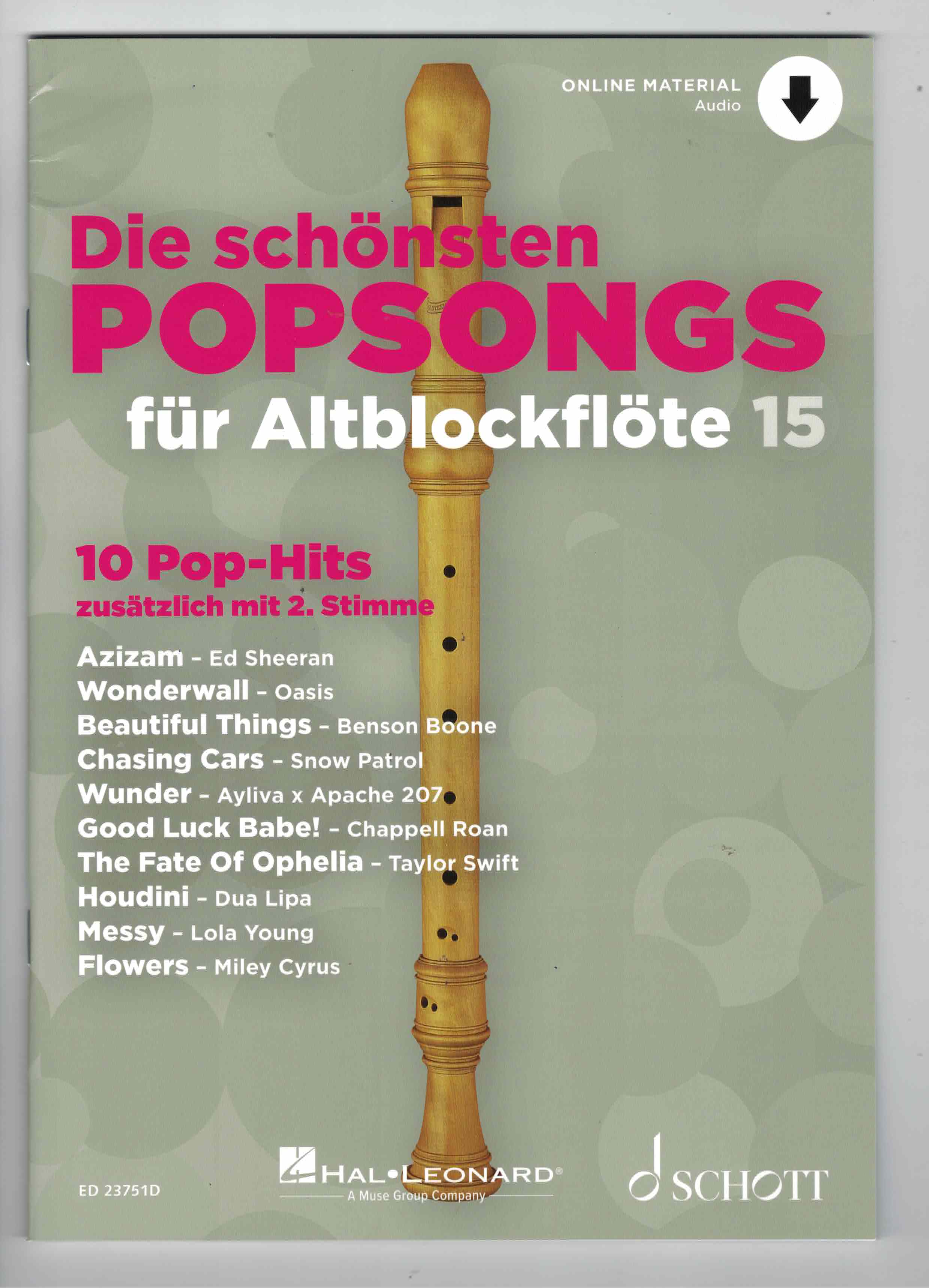 Die schönsten Popsongs für Altblockflöte 15