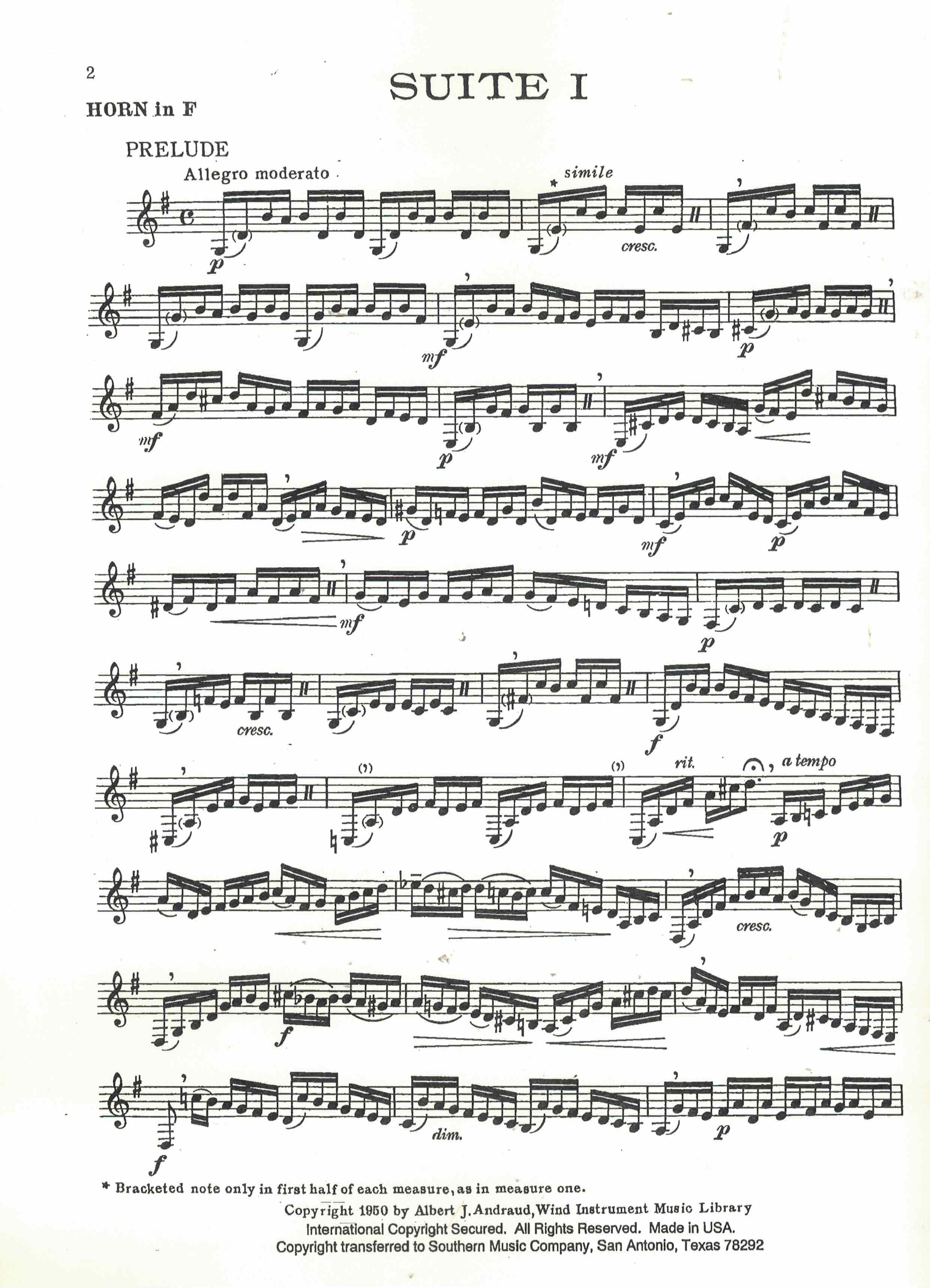 6 Suiten BWV 1007-1012 - Bach, Horn