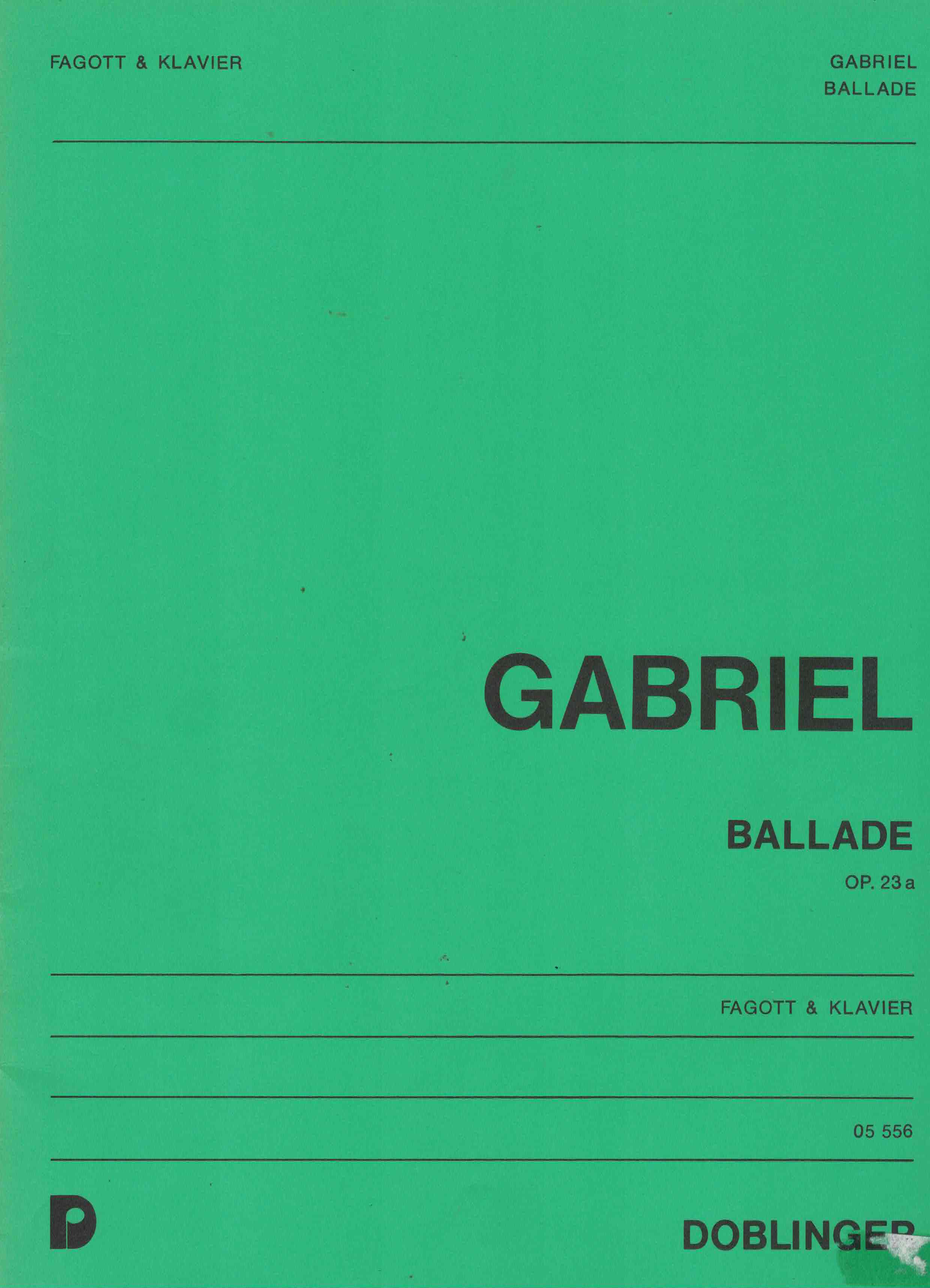 Ballade op 23a - Gabriel, Fagott/Klavier