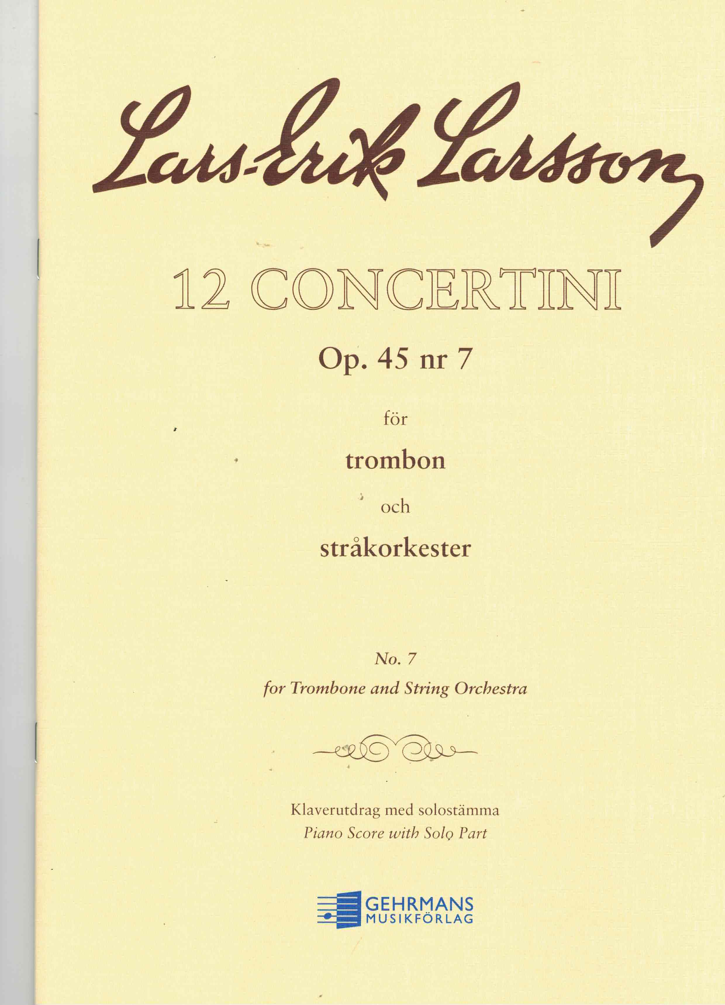 Concertino 7 op 45 - Larsson, Posaune/Klavier