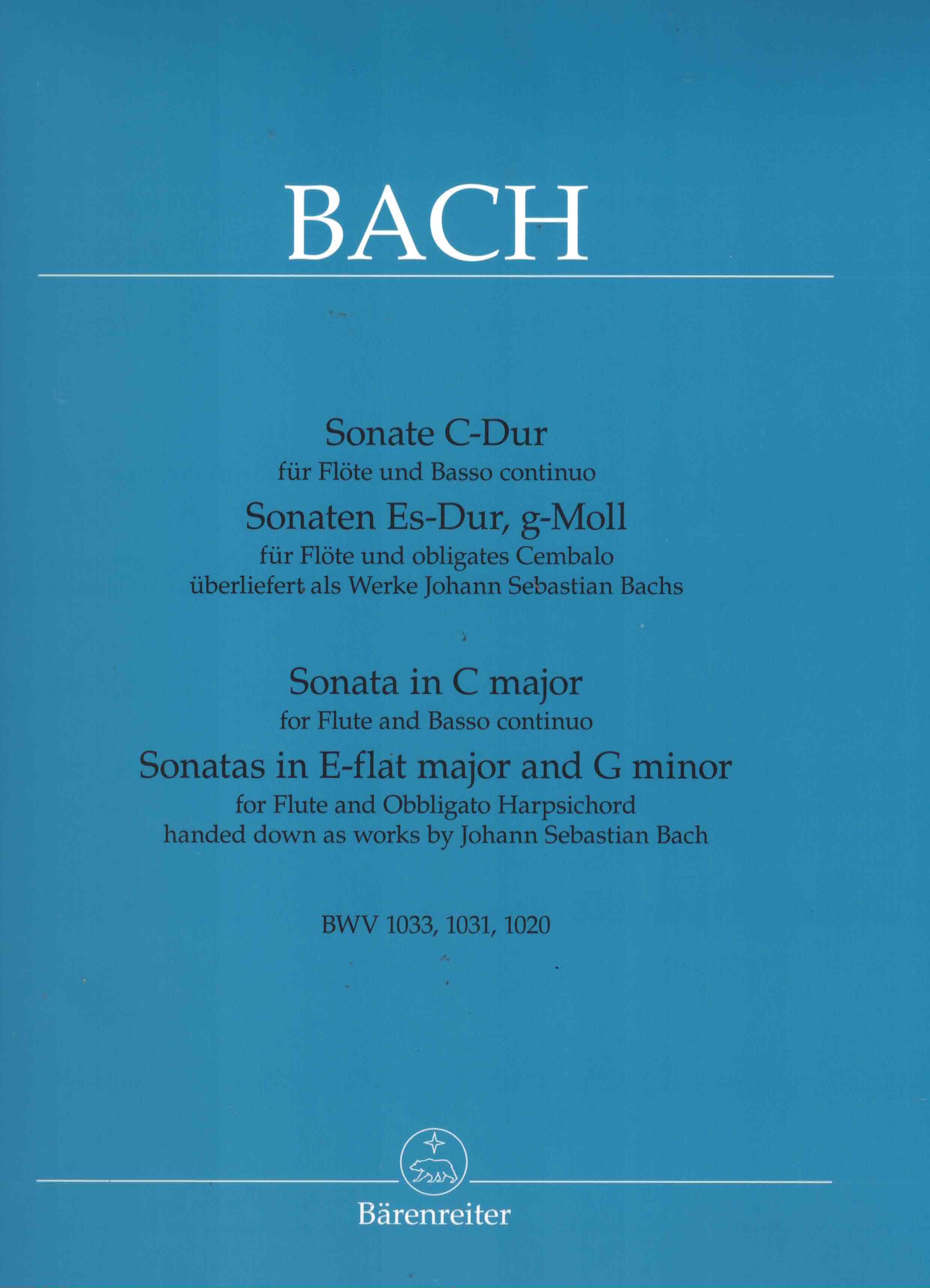 3 Sonaten - Bach, Querflöte/Klavier