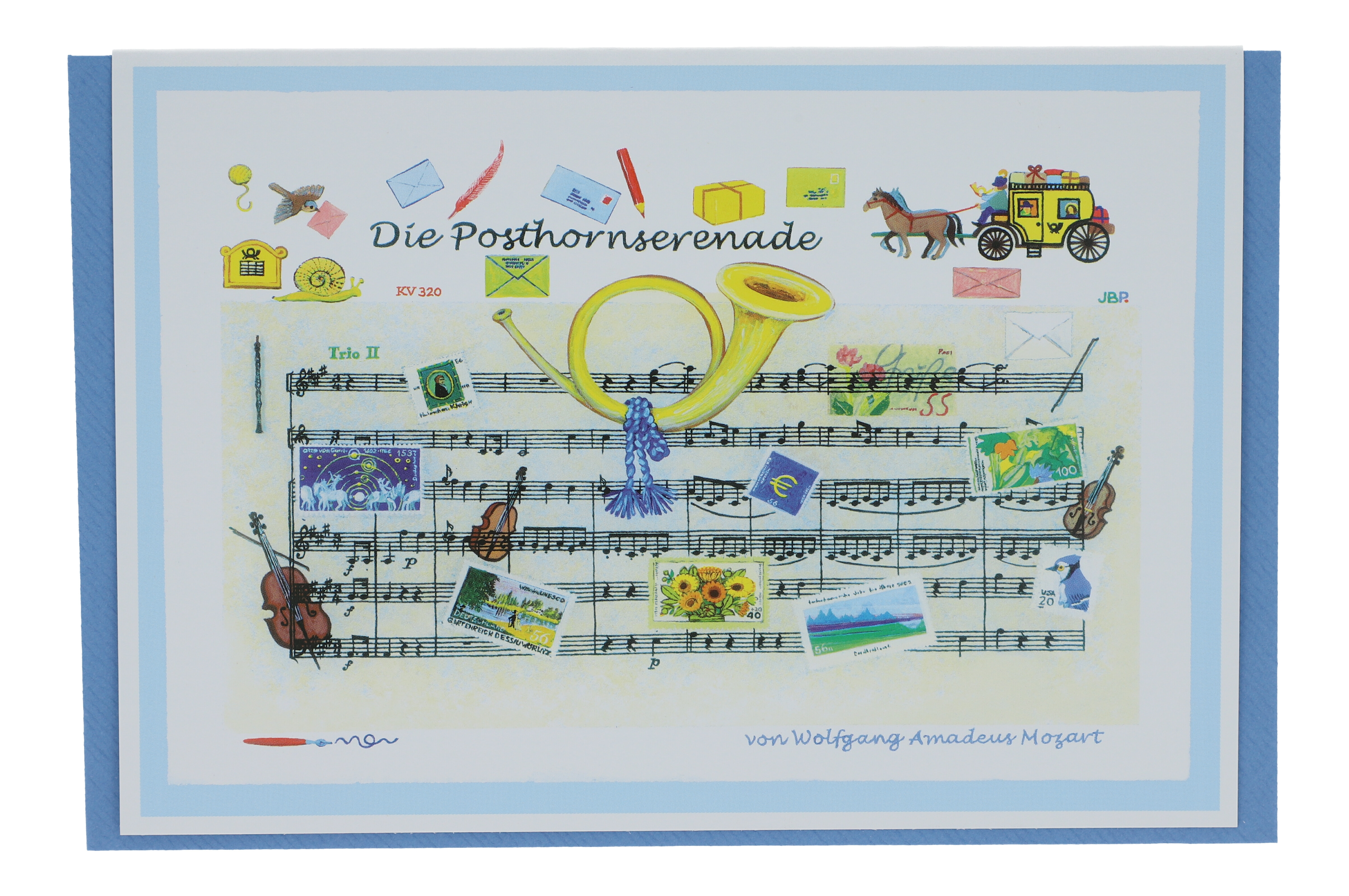 Doppelkarte - Die Posthornserenade; W.A.Mozart