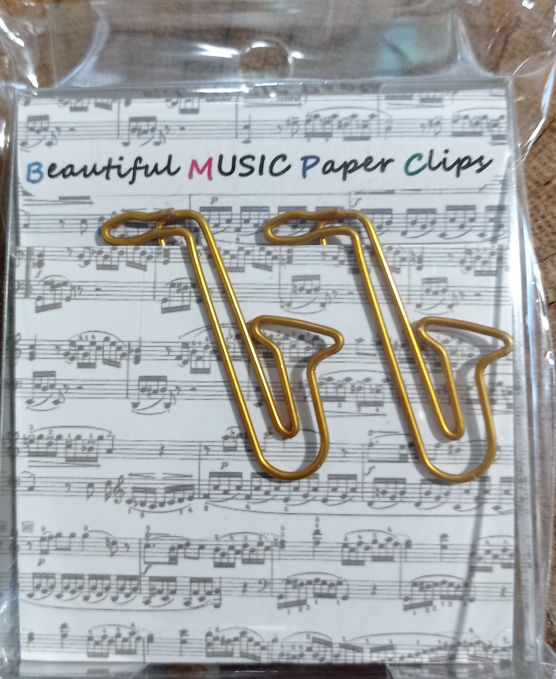 Paperclip Saxophon golden 15-er Pack