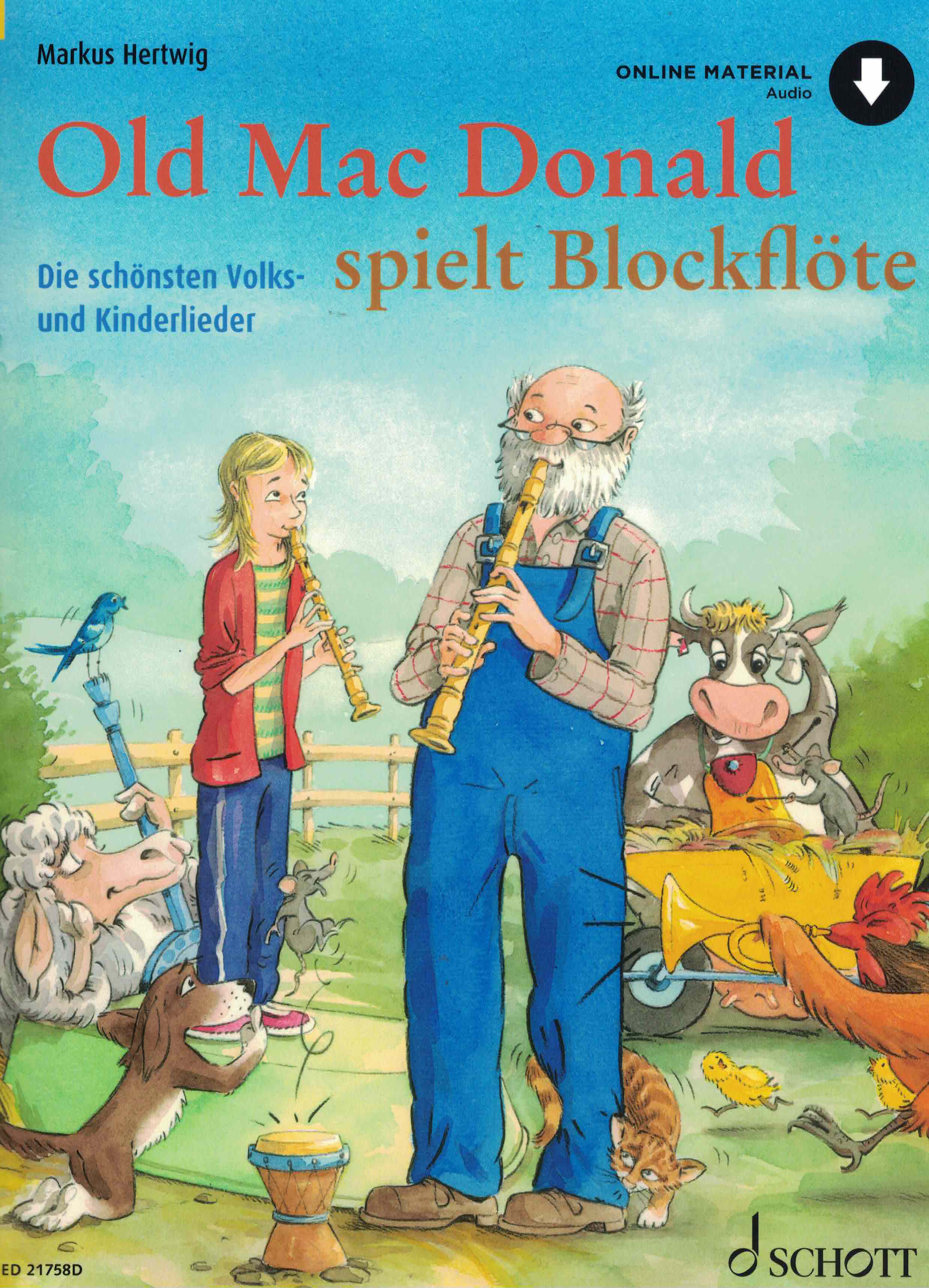 Old Mac Donald spielt Blockflöte, 1-2 Sopranblockflöten Online Audio