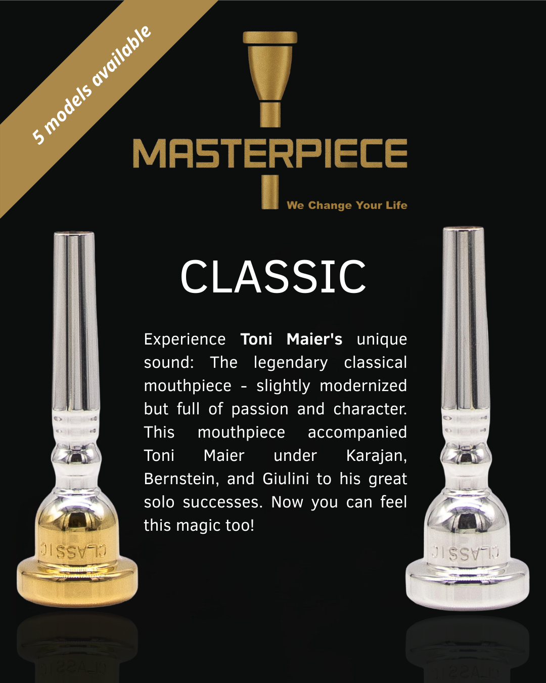 Trompetenmundstück Masterpiece Classic versilbert