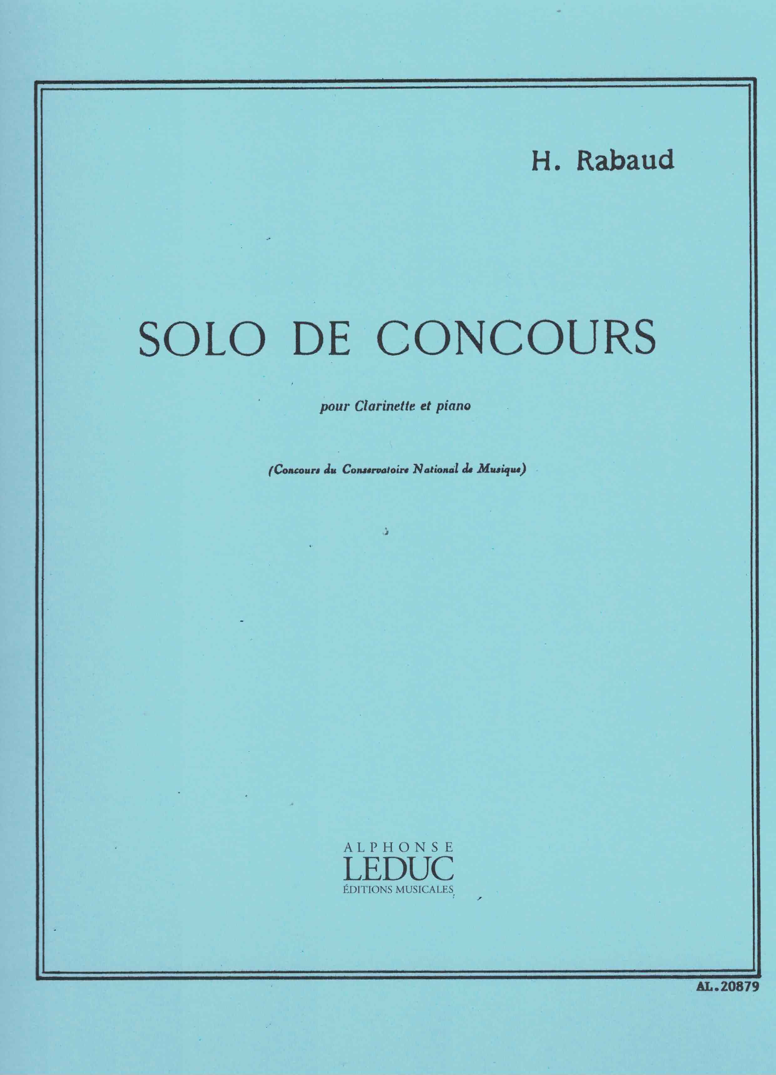 Solo de Concours - Rabaud, Klarinette/Klavier