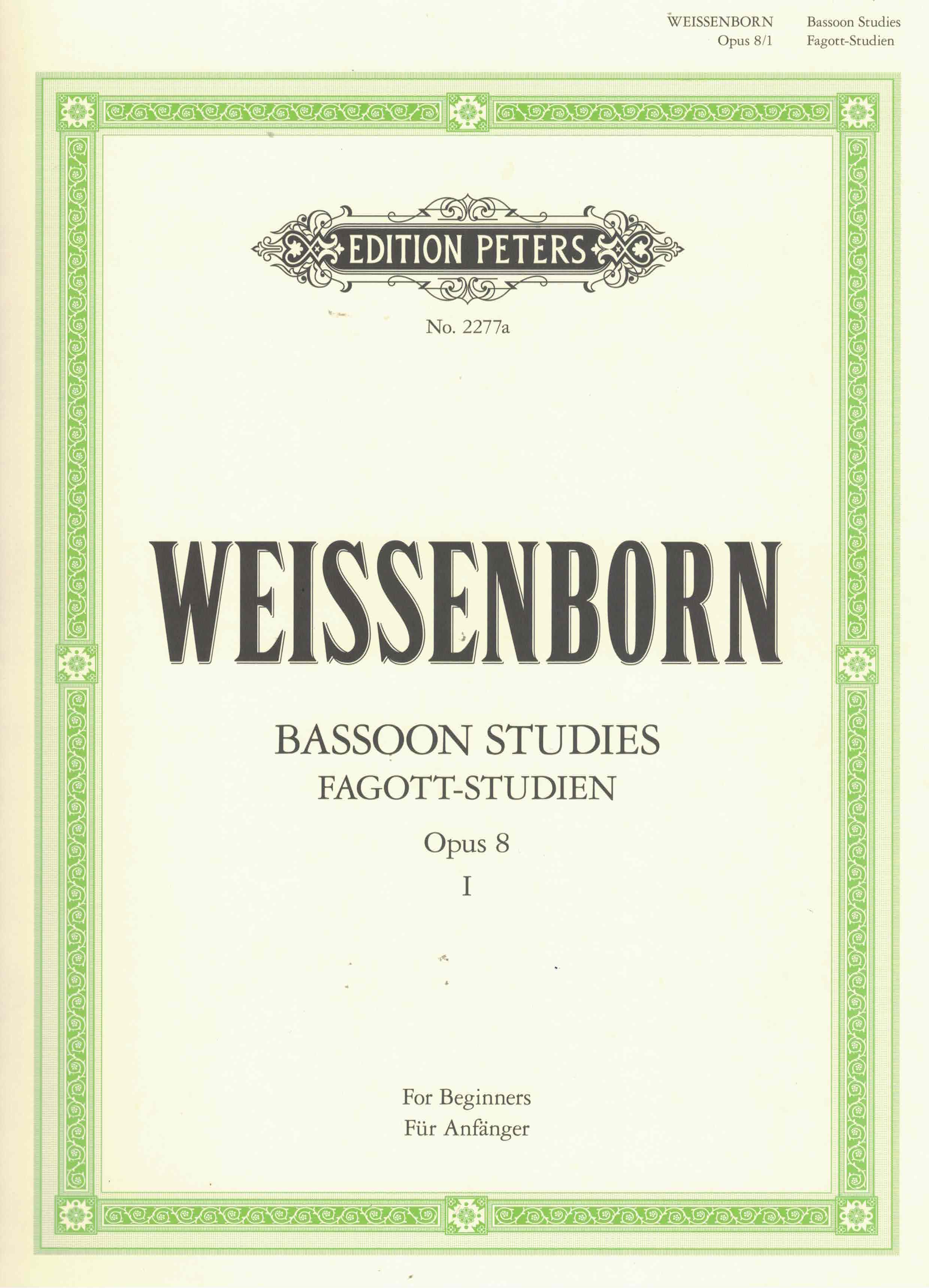 Fagottstudien 1 - Weissenborn