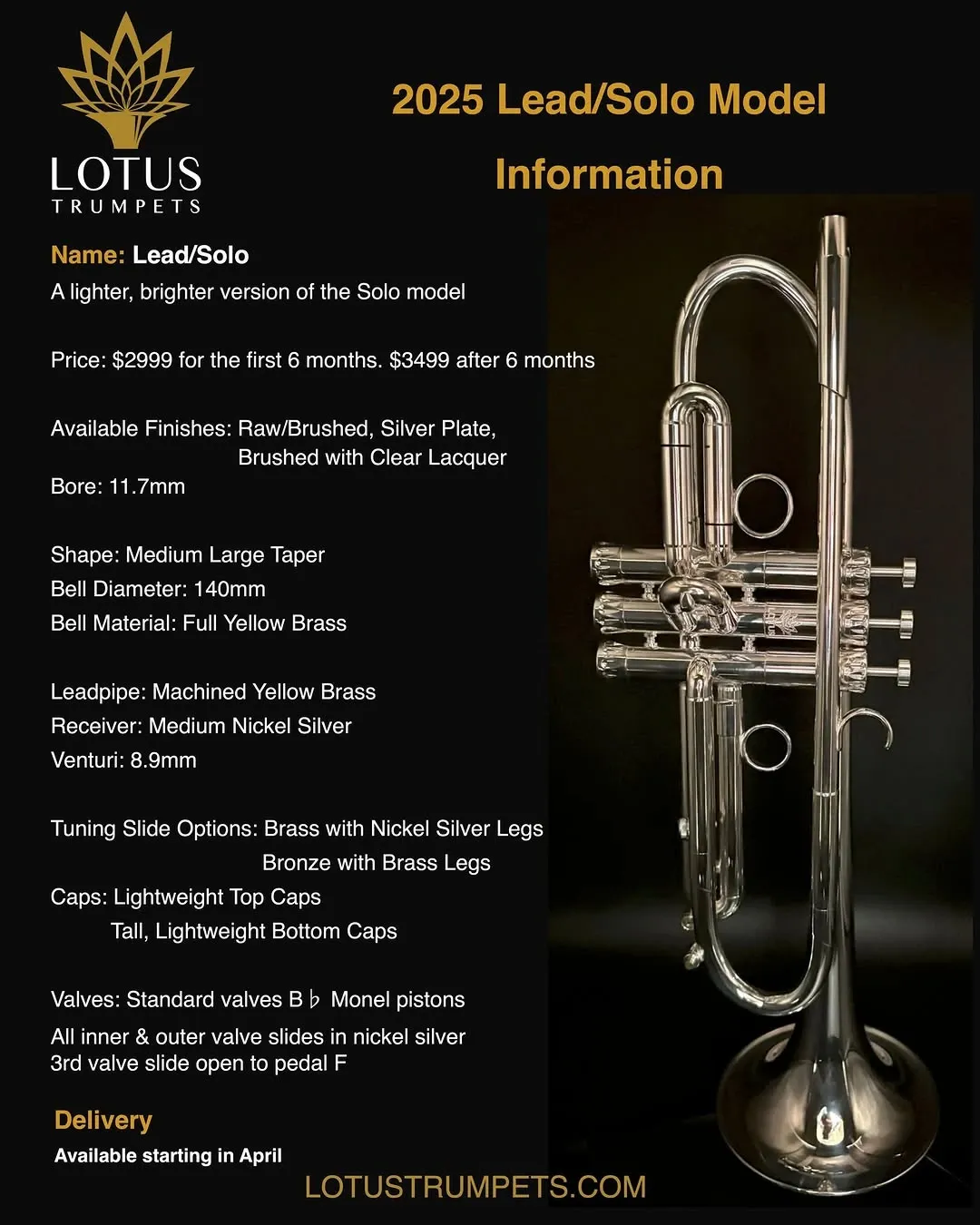 B Trompete Lotus Mod. Solo/Lead raw Brass