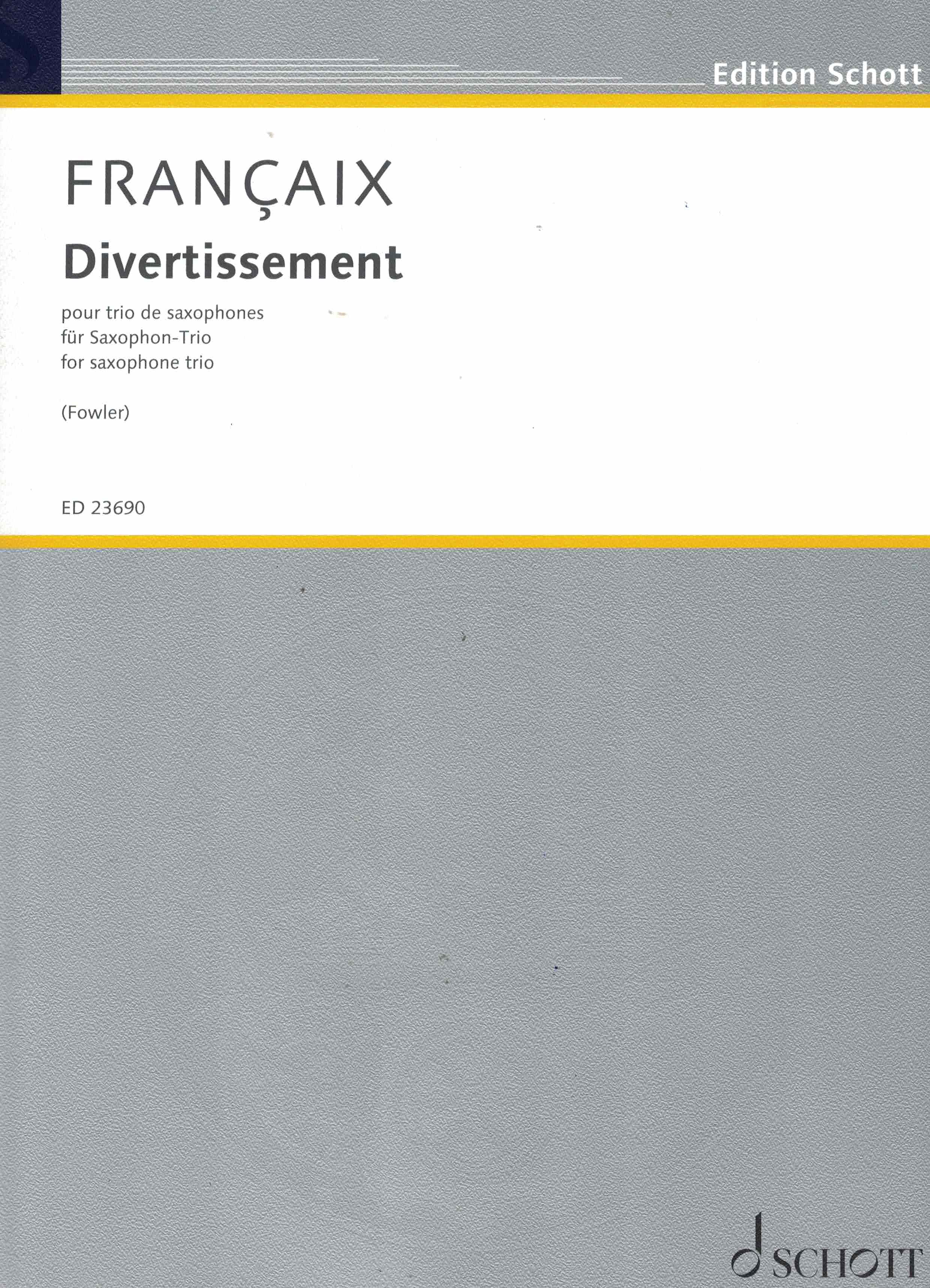Divertissement für Saxophon Trio, Francaix