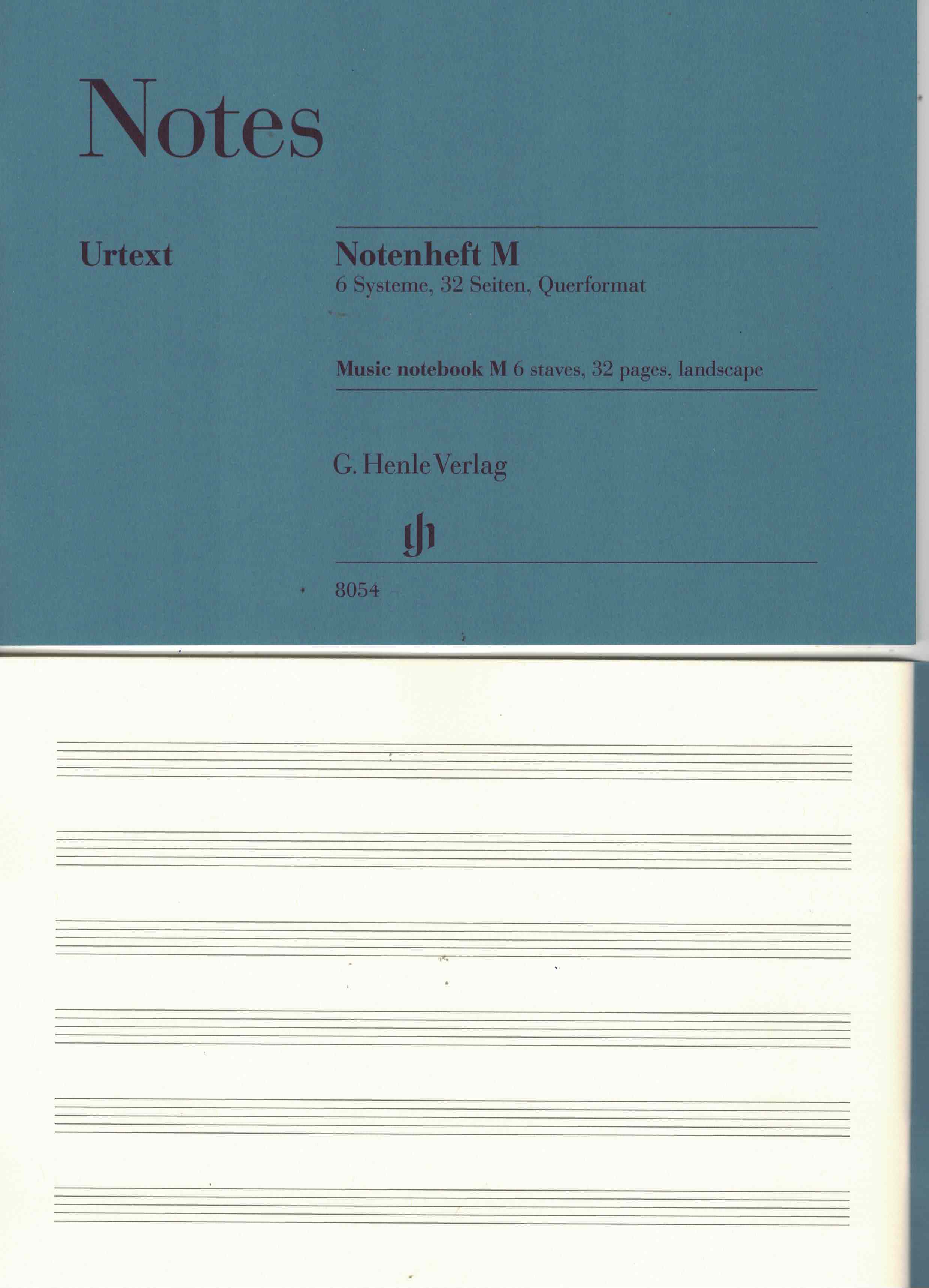 Notenheft Notes M, 6 Systeme 32 Seiten, Querformat