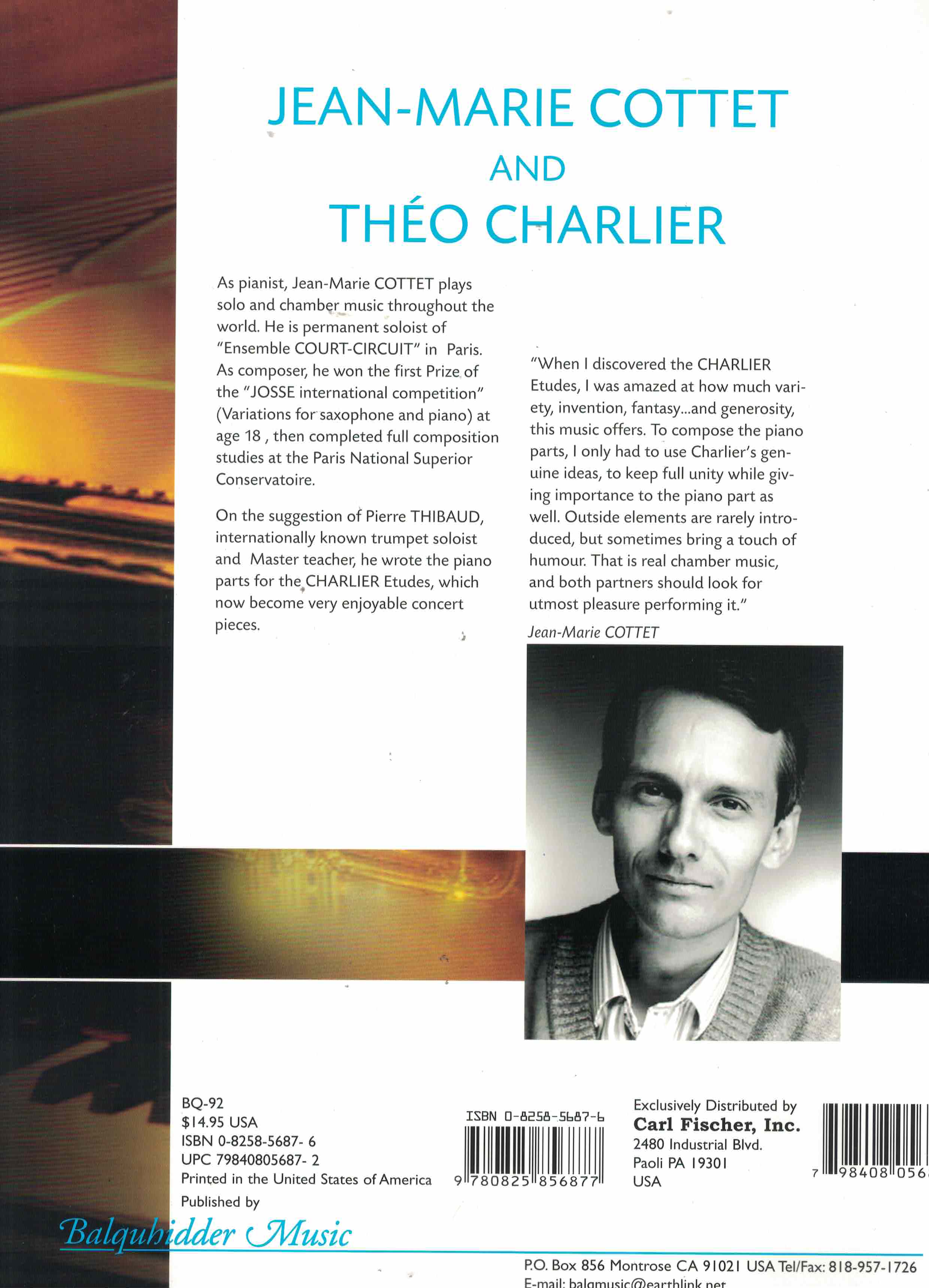 10 Etudes from Charlier, etudes Transcendantes, Cottet, Klav Begl