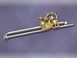 Krawattenhalter Schlagzeug vergoldet