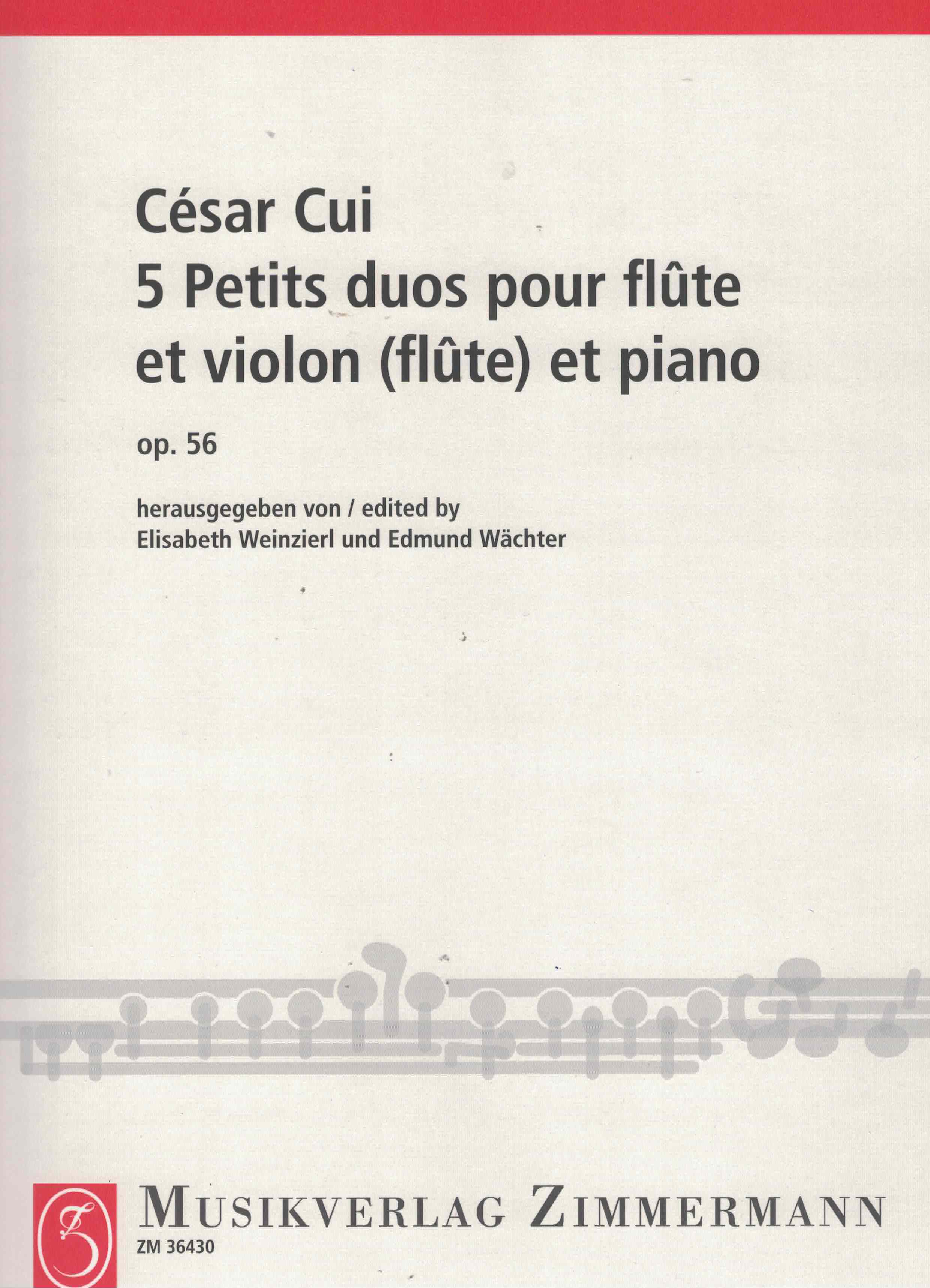 5 Petits duos, Cui, Fl Vl/Fl Klav