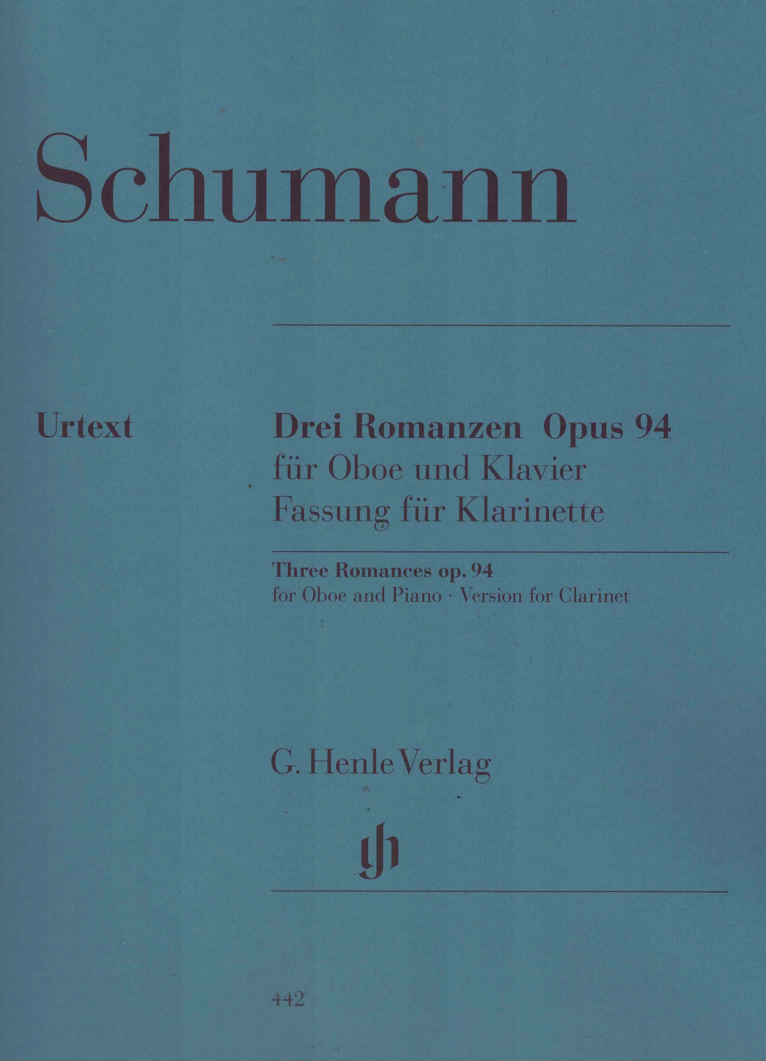 3 Romanzen op 94 - Schumann, Klarinette/Klavier