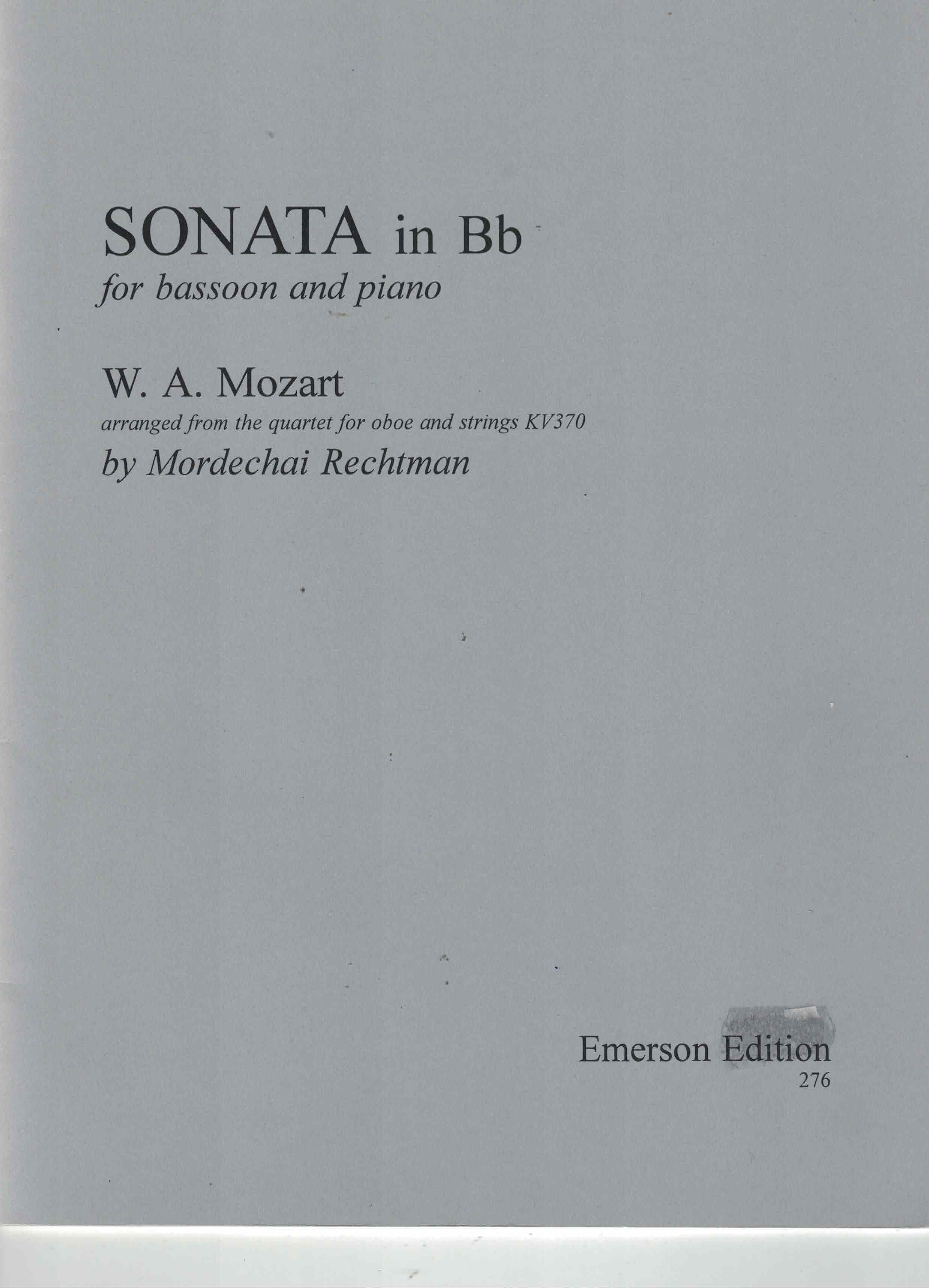 Sonate nach KV 370 - Mozart, Fagott/Klavier
