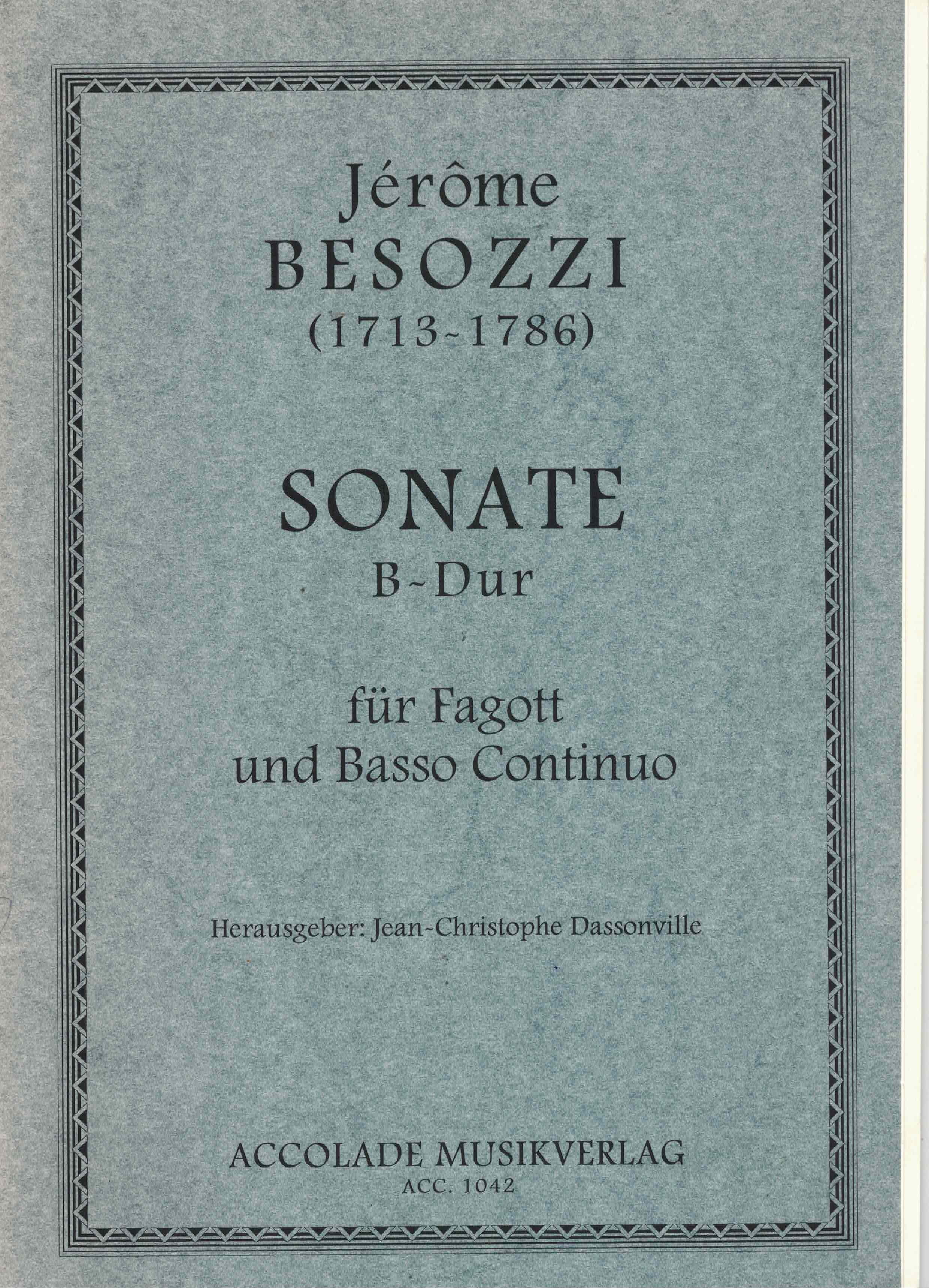 Sonate B-Dur - Besozzi, Fagott/Klavier