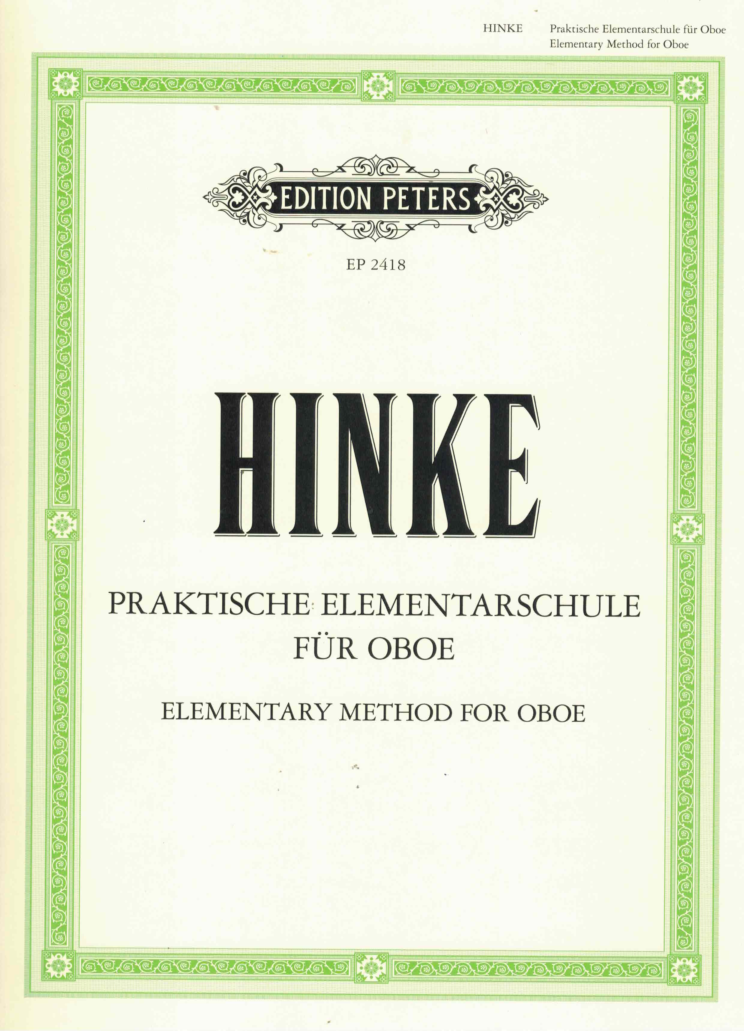 Praktische Elementarschule für Oboe - Hinke